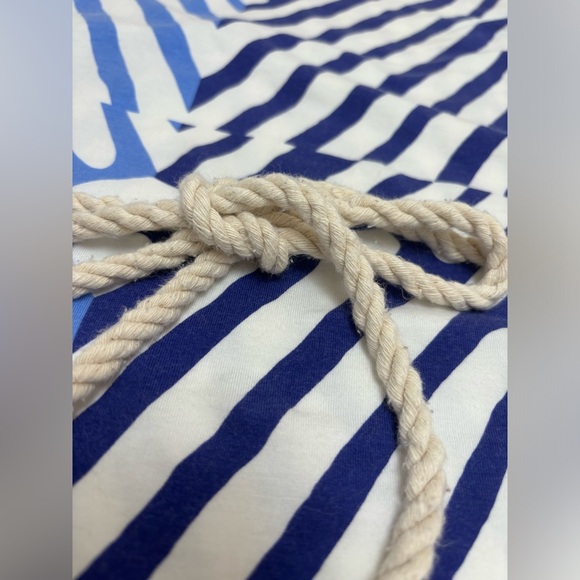 LOFT petite maxi dress cotton‎ knit stretchy xxsp summer nautical blue white - Picture 12 of 12